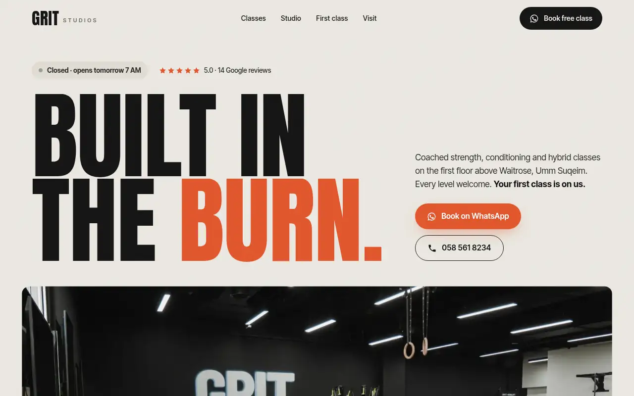 GRIT Studios website on a laptop