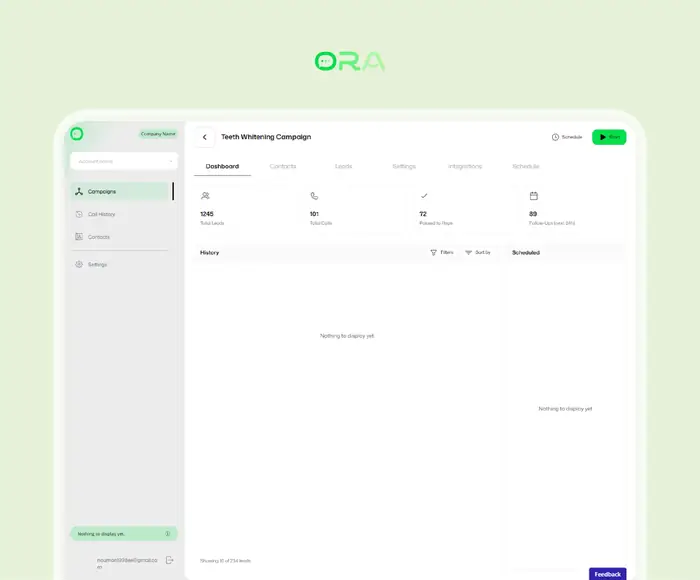 ORA AI screens